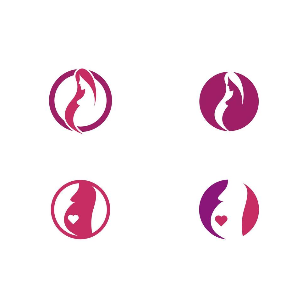 kvinnor gravid logotyp vektor ikon