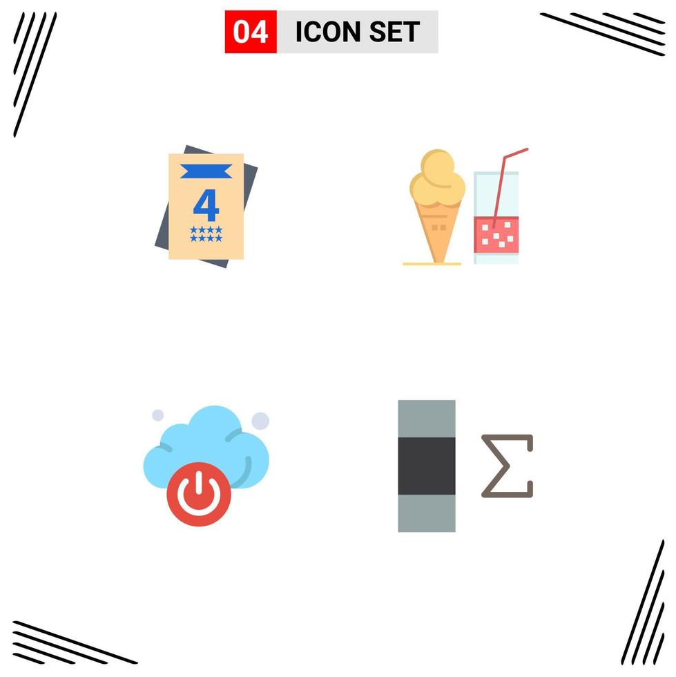 4 kreativ ikoner modern tecken och symboler av inbjudan teknologi dryck juice data redigerbar vektor design element
