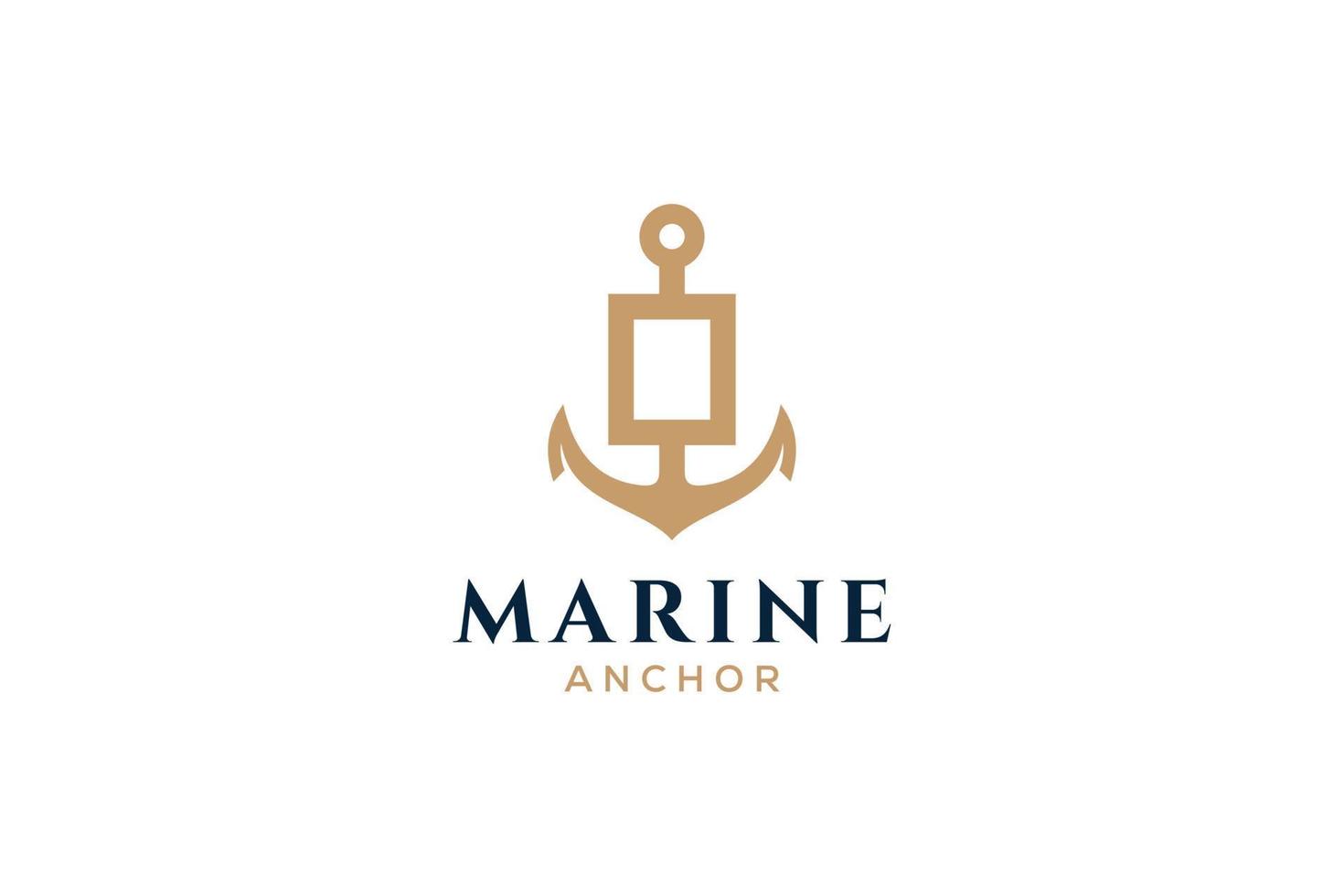 buchstabe o monogramm, ankerlogotyp. Logo des Yachtclubs, maritimes Emblem. vektor