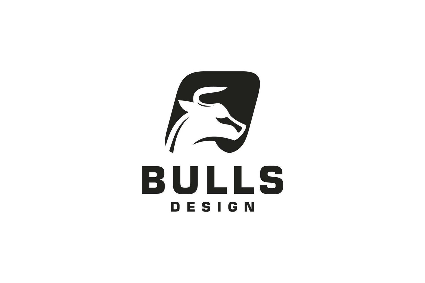 buchstabe o logo, stierlogo, kopfbullenlogo, monogrammlogo-designschablonenelement vektor