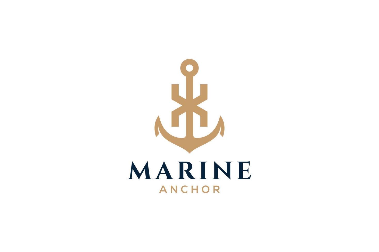 brev x monogram, ankare logotyp. logotyp av Yacht klubb, havs emblem. vektor