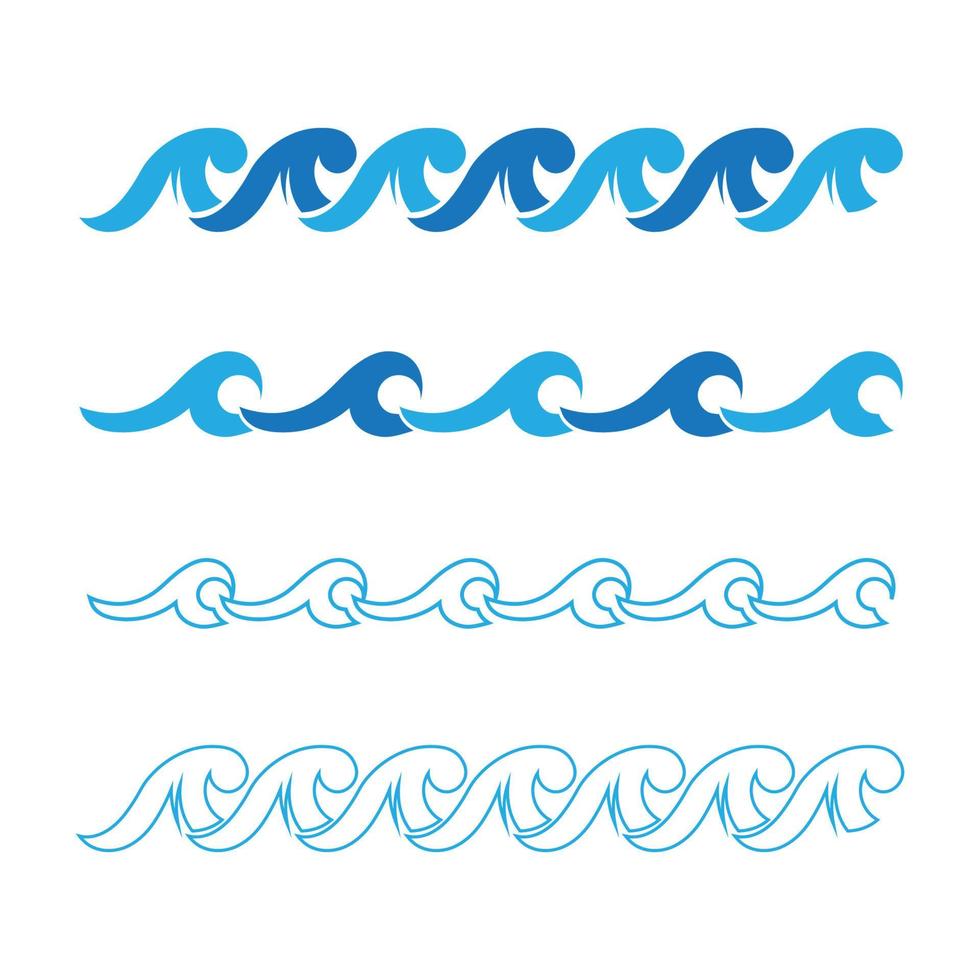 Vinka och vatten släppa logotyp mall vektor uppsättning