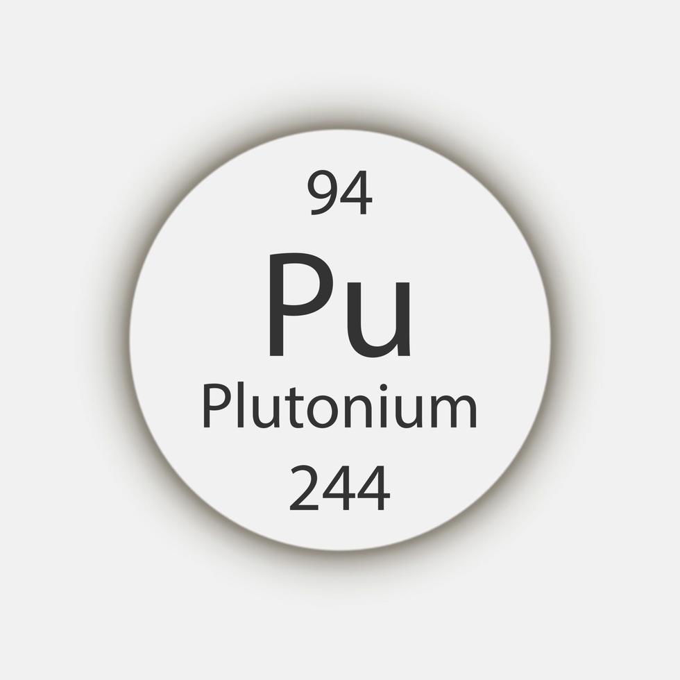 Plutonium-Symbol. chemisches Element des Periodensystems. Vektor-Illustration. vektor