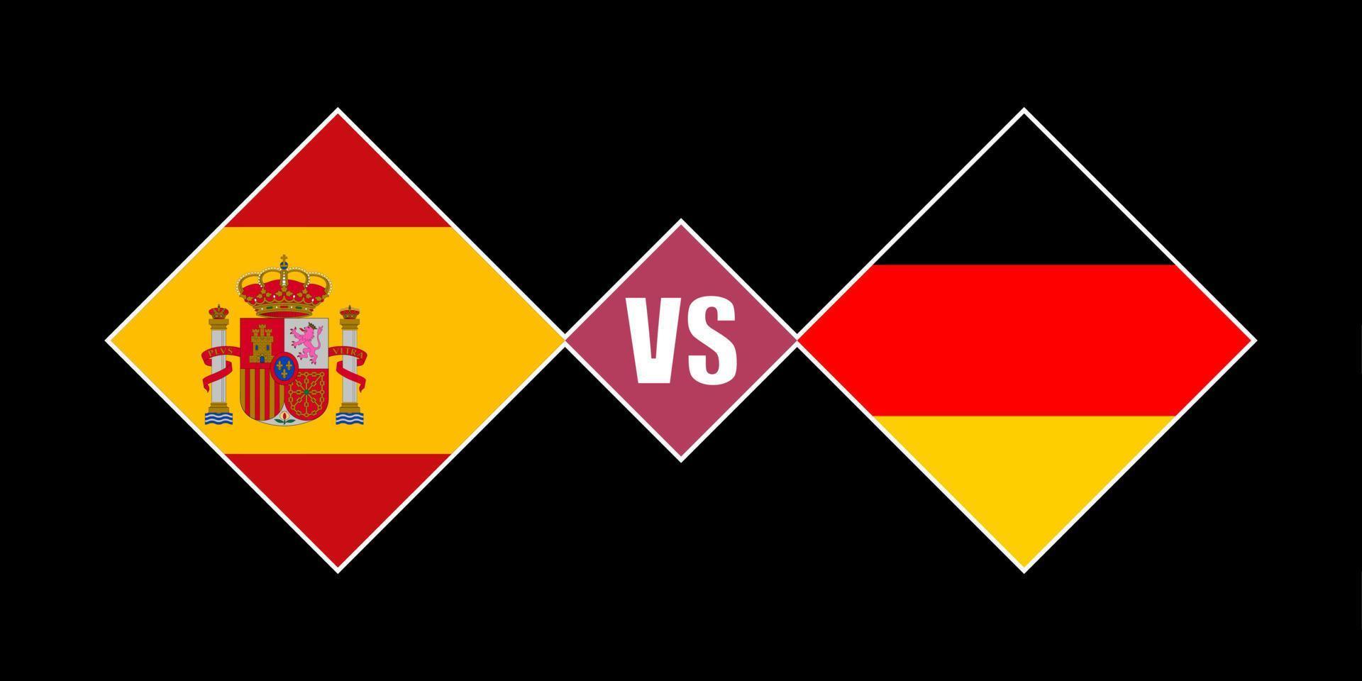 spanien vs deutschland flaggenkonzept. Vektor-Illustration. vektor