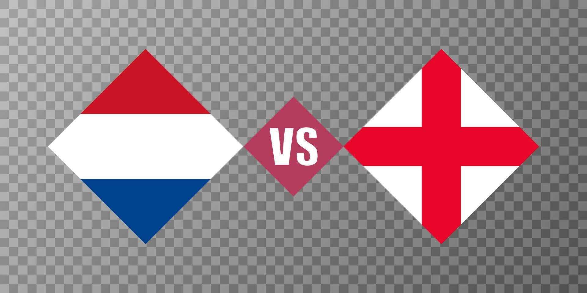 nederländerna mot England flagga begrepp. vektor illustration.