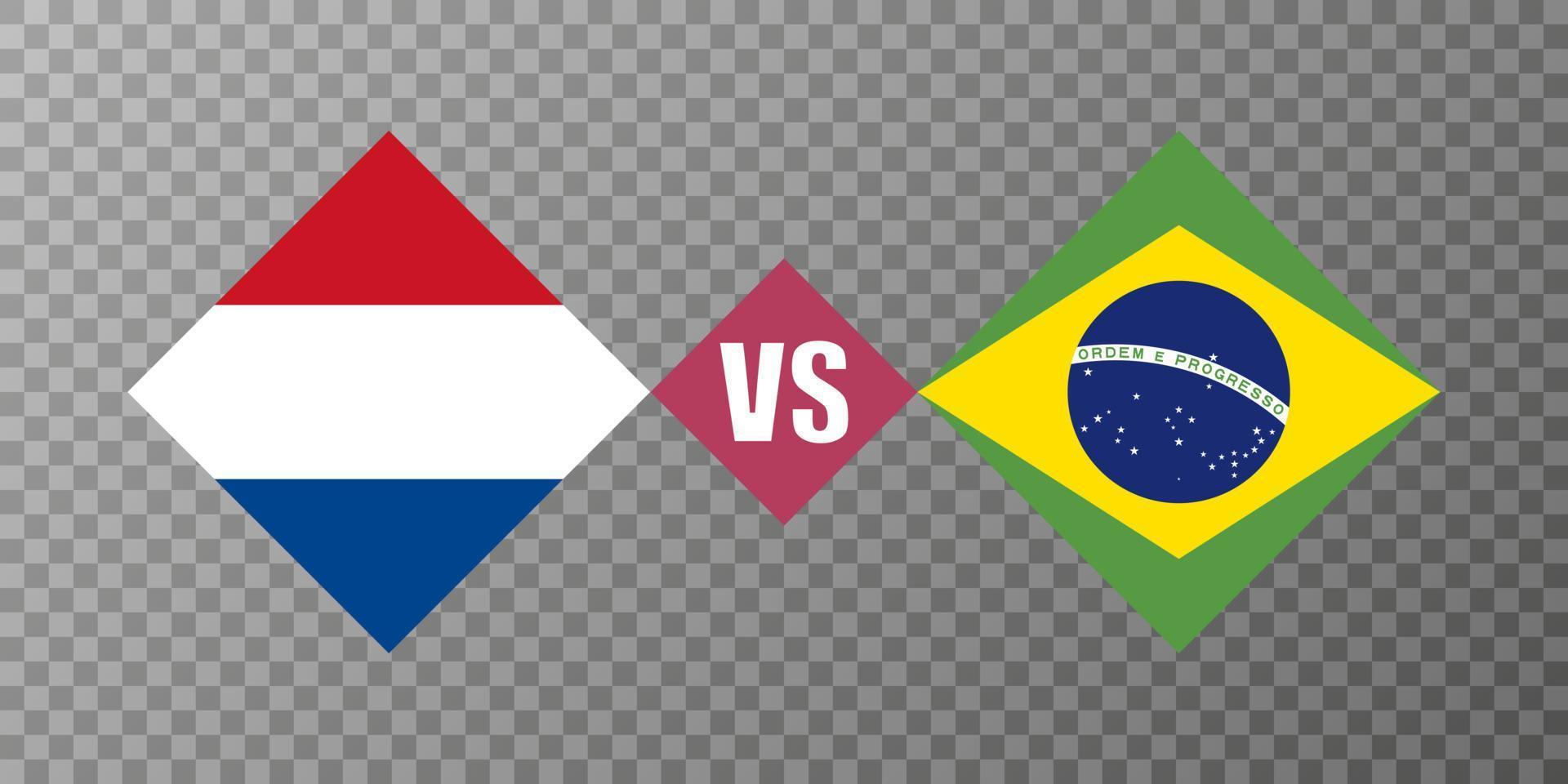 niederlande vs brasilien flaggenkonzept. Vektor-Illustration. vektor