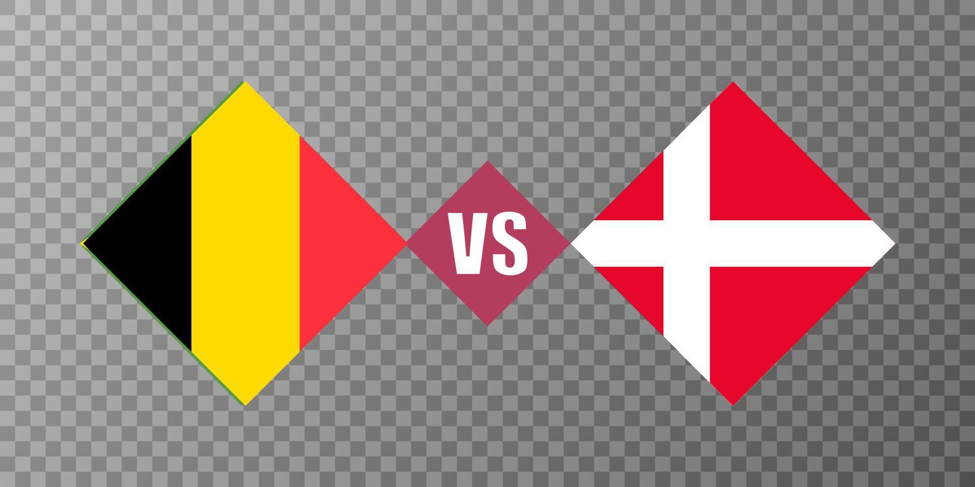 belgien vs dänemark flaggenkonzept. Vektor-Illustration. vektor