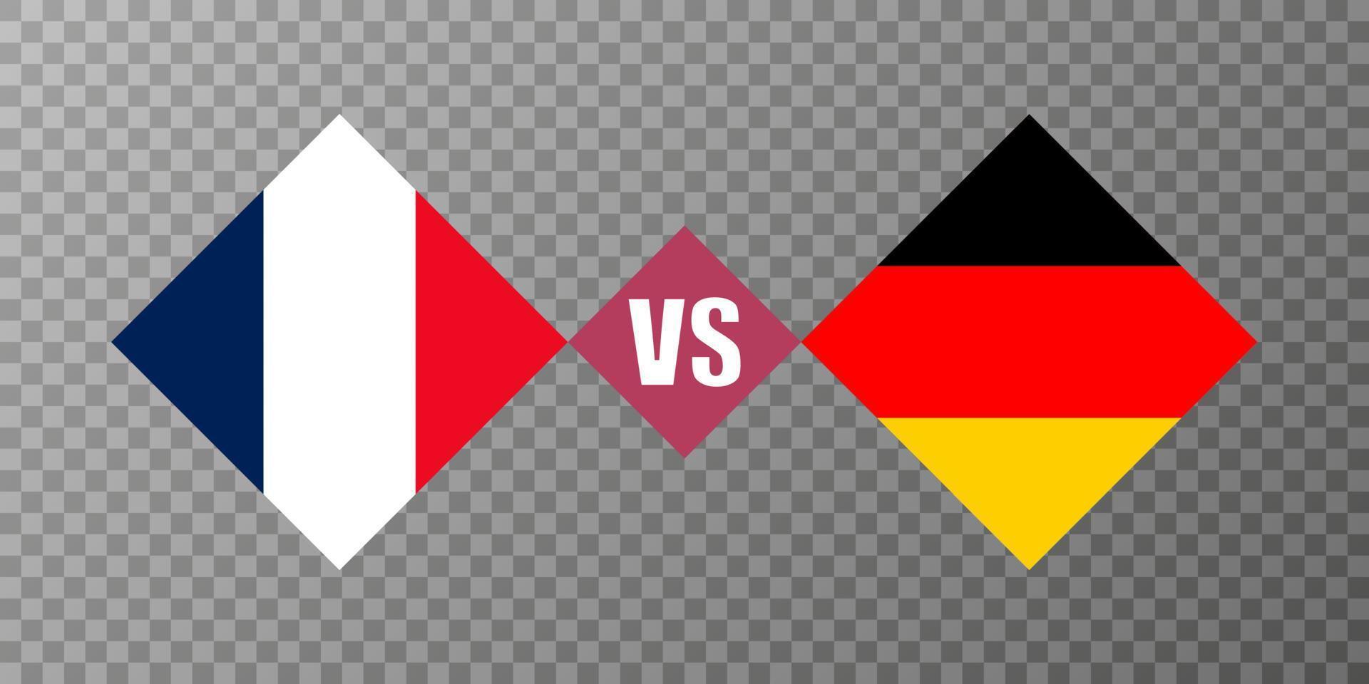 frankreich vs deutschland flaggenkonzept. Vektor-Illustration. vektor