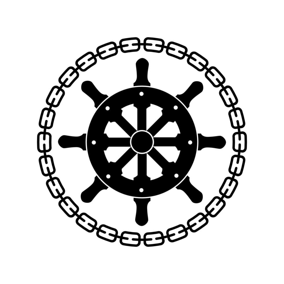 vektorillustration des ruderlogos des schiffes vektor