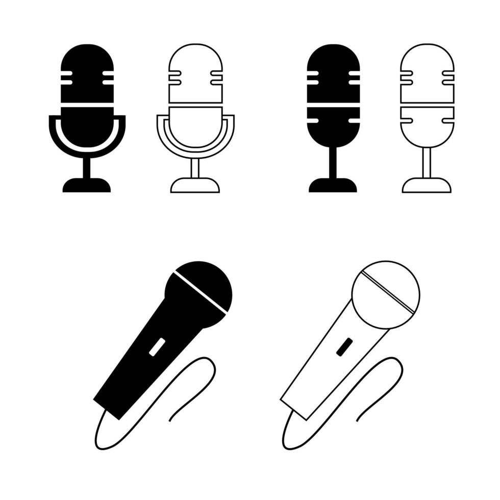 Mikrofon-Icon-Vektordesign in verschiedenen Formen vektor