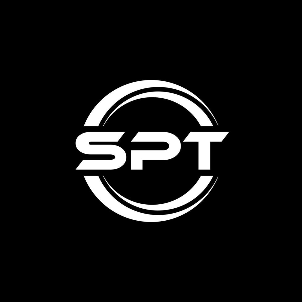 spt brev logotyp design i illustration. vektor logotyp, kalligrafi mönster för logotyp, affisch, inbjudan, etc.