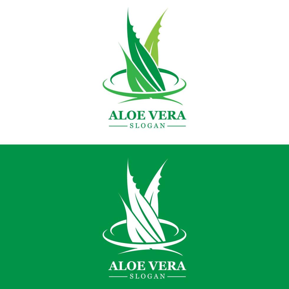 aloe vera logo, gesundheitsblattvektor, design geeignet für schönheitssalon, organisches recycling, hautgesundheitsblatt vektor