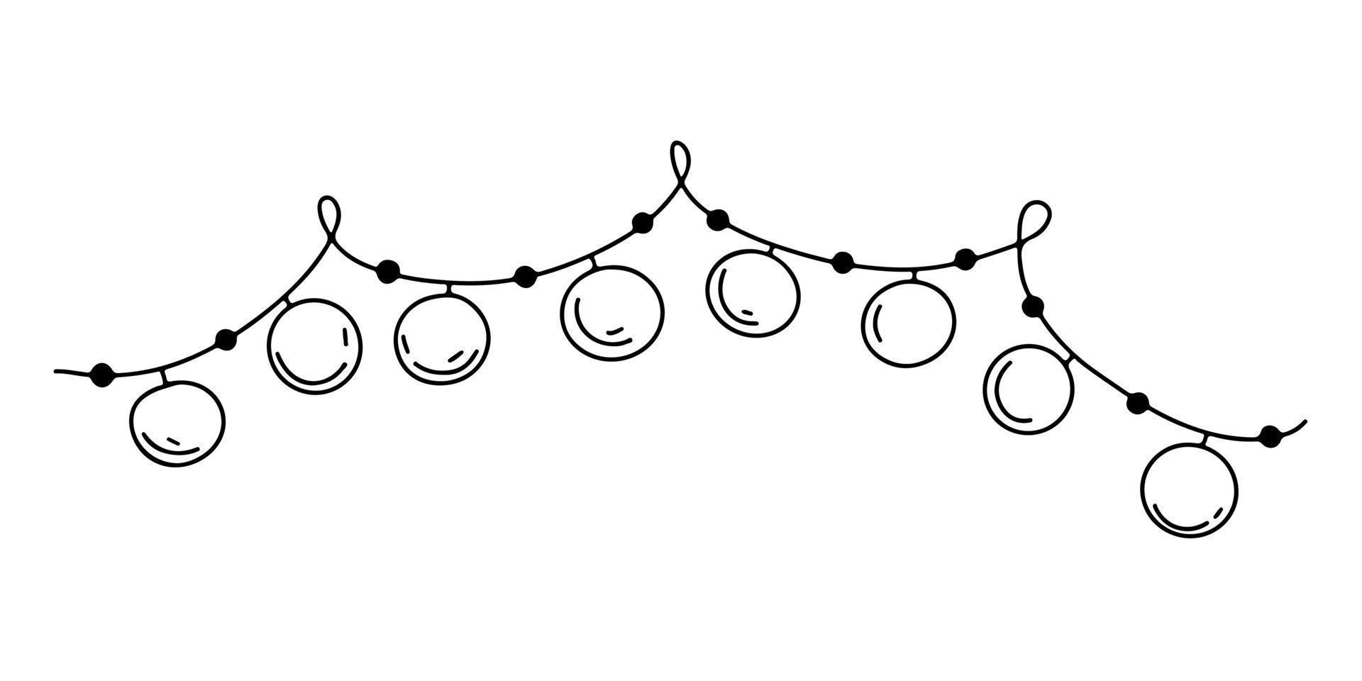 handritad semester krans i doodle stil. söt födelsedag dekoration av flaggor. isolerade vektorillustration på vit bakgrund. vektor