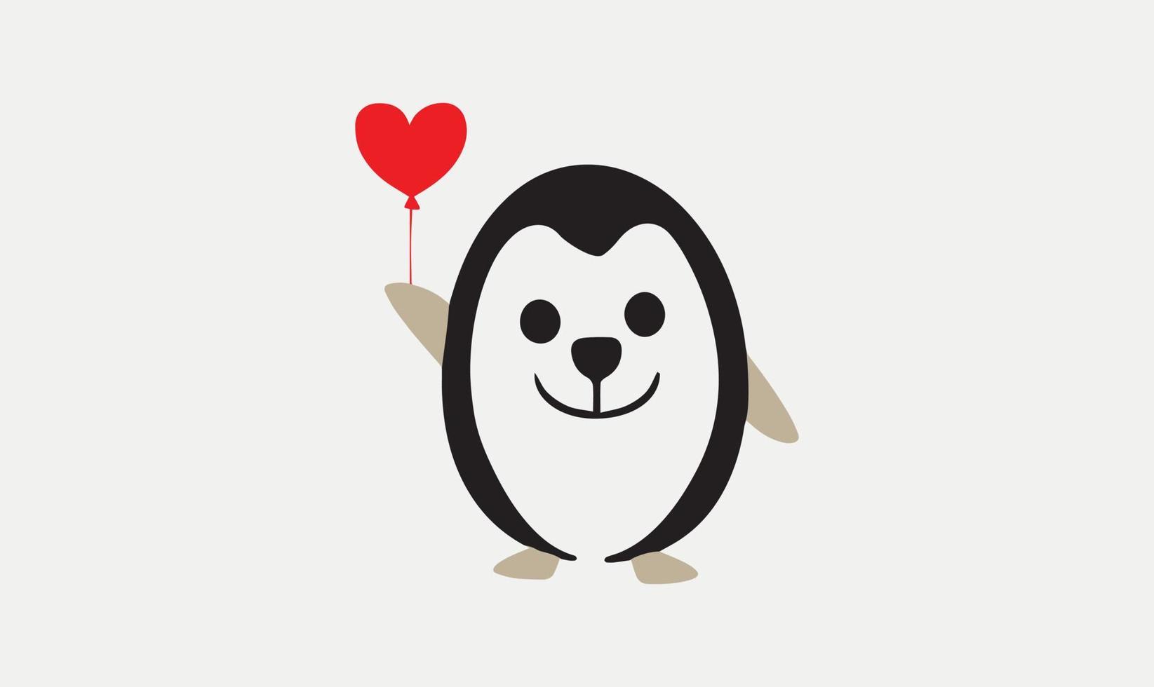 vektor vild pingvin illustration. söt pingvin ikon i platt stil.