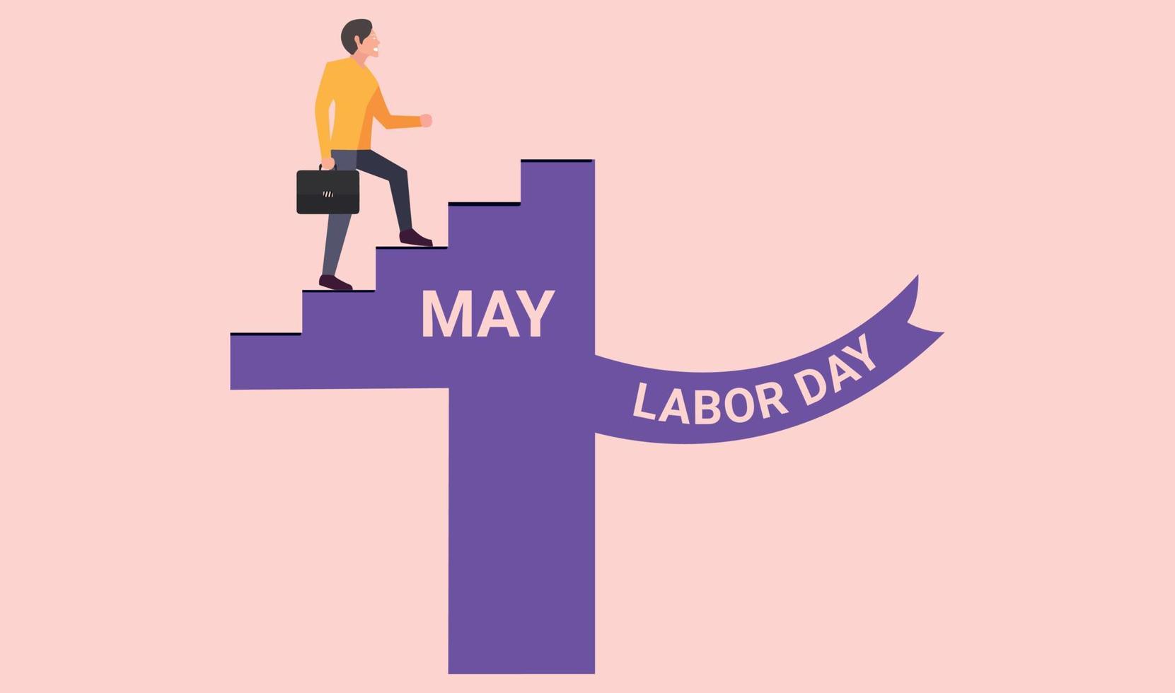 Happy Labor Day Karte. Anzeigenkonzept. Designvorlage. Vektor-Illustration. 1. Mai - Tag der Arbeit. Vektor Happy Labor Day Poster oder Banner.