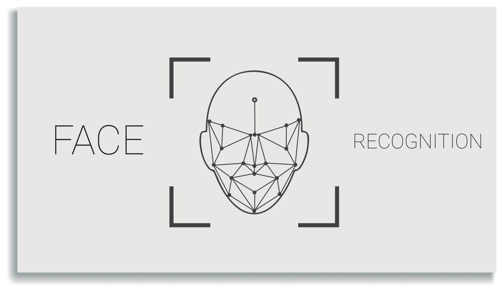 Erkennungssymbol, Identitätssystem erkennen. Überprüfung und Identifizierung digitaler Sicherheitsscanner. Vektorsymbol für die biometrische menschliche Analyse. maschinelle Lernsysteme und genaue Gesichtserkennung. vektor