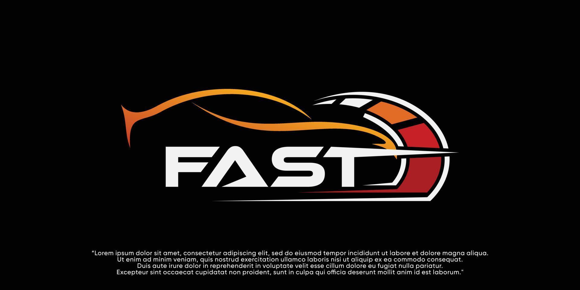 schnelle Geschwindigkeitsanzeige Vektor Logo Design Premium-Vektor