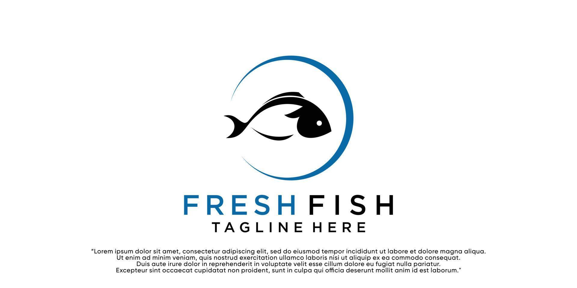 frischer Fisch-Logo-Design-Premium-Vektor vektor