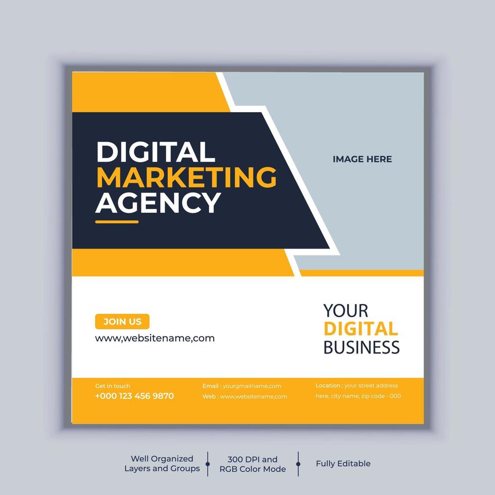 digitale Marketingagentur Social Media Post Banner Design Vektorvorlage. modernes Layout-Business-Banner-Design vektor