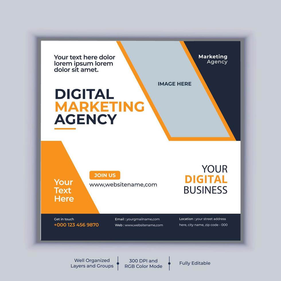 digitale Marketingagentur Social Media Post Banner Design Vektorvorlage. modernes Layout-Business-Banner-Design vektor