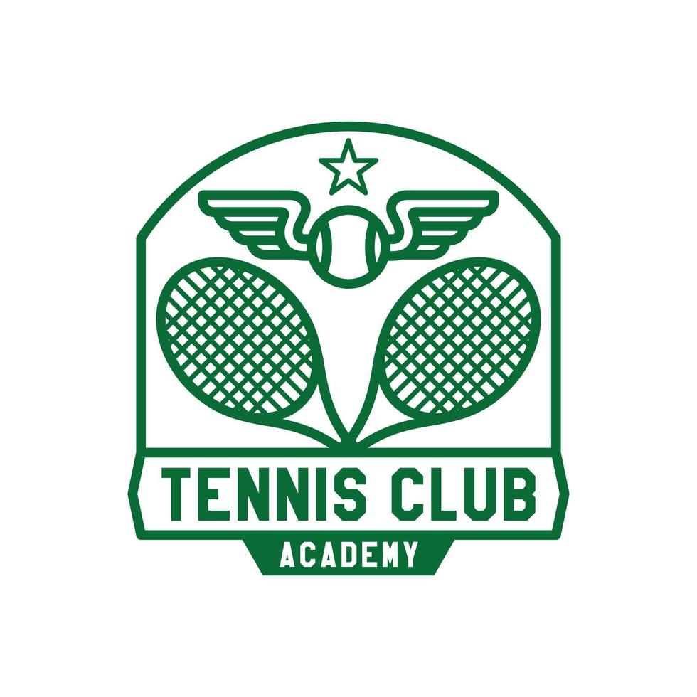 moderner tennisclub, sportlogovektor vektor