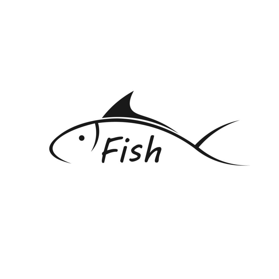 Fisch-Logo-Design-Emblem-Tier vektor