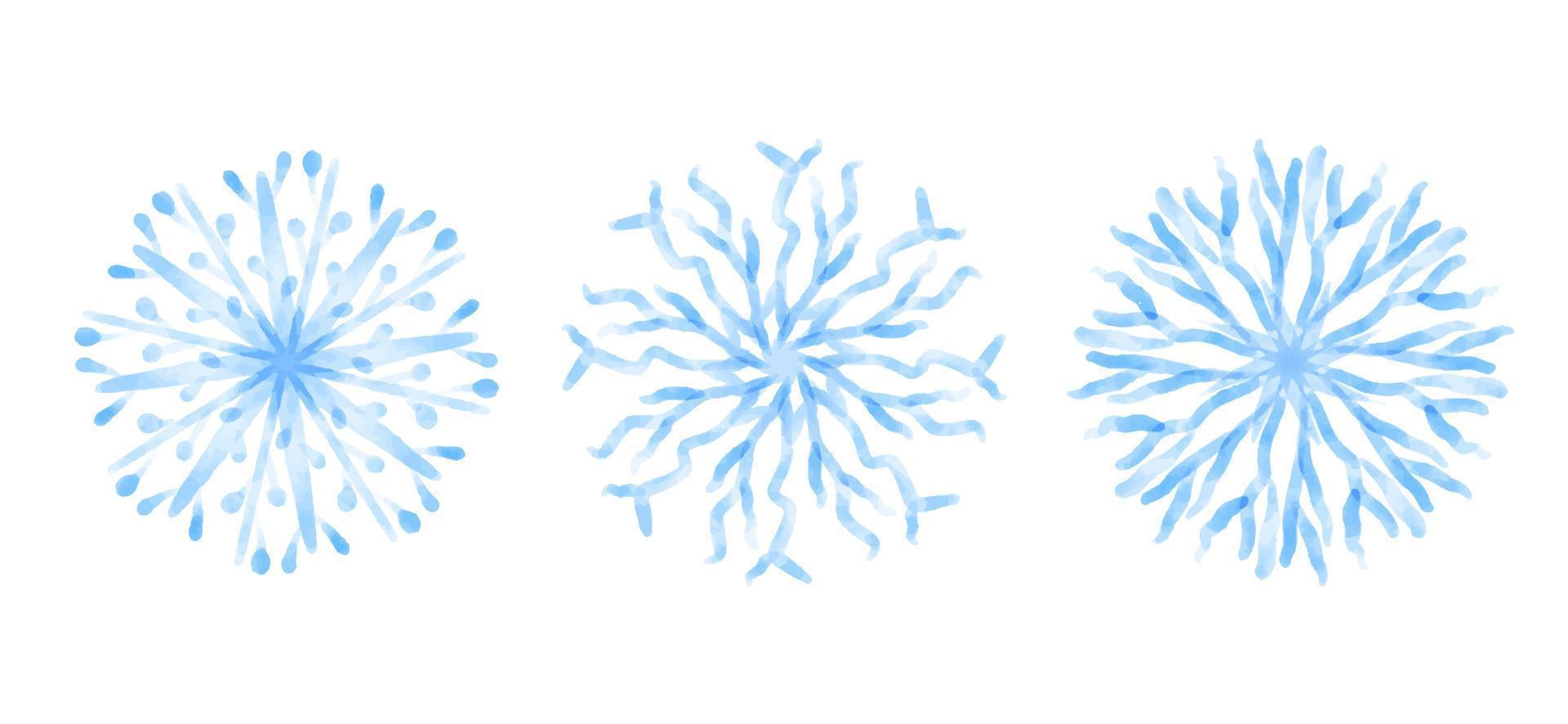 blå snöflingor isolerat på vit bakgrund, vektor illustration