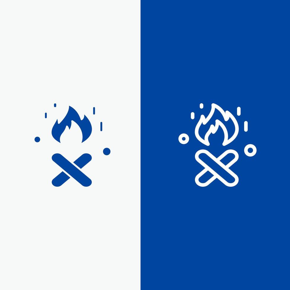 Feuer Kamin Kanada Linie und Glyphe festes Symbol blaues Banner Linie und Glyphe festes Symbol blaues Banner vektor