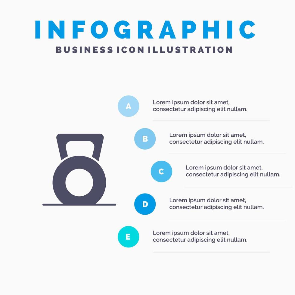 hantel kondition Gym hiss fast ikon infographics 5 steg presentation bakgrund vektor