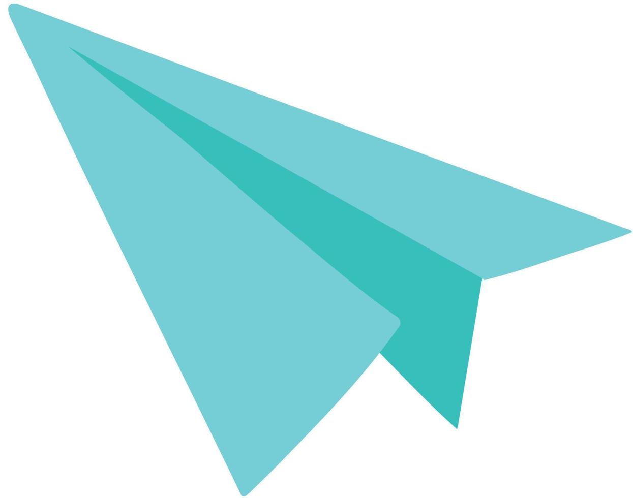Origami-Papierflugzeug, blaues Flugzeug vektor