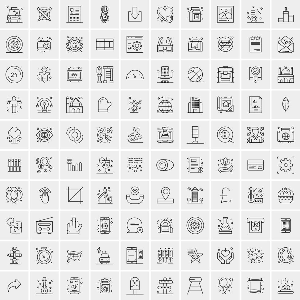 100 Business-Icons für Web- und Printmaterial vektor