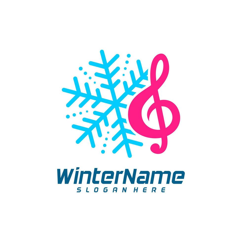 vinter- musik logotyp mall, vinter- logotyp design vektor