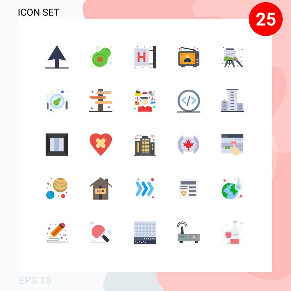 uppsättning av 25 kommersiell platt färger packa för måla konst hälsa staffli man redigerbar vektor design element