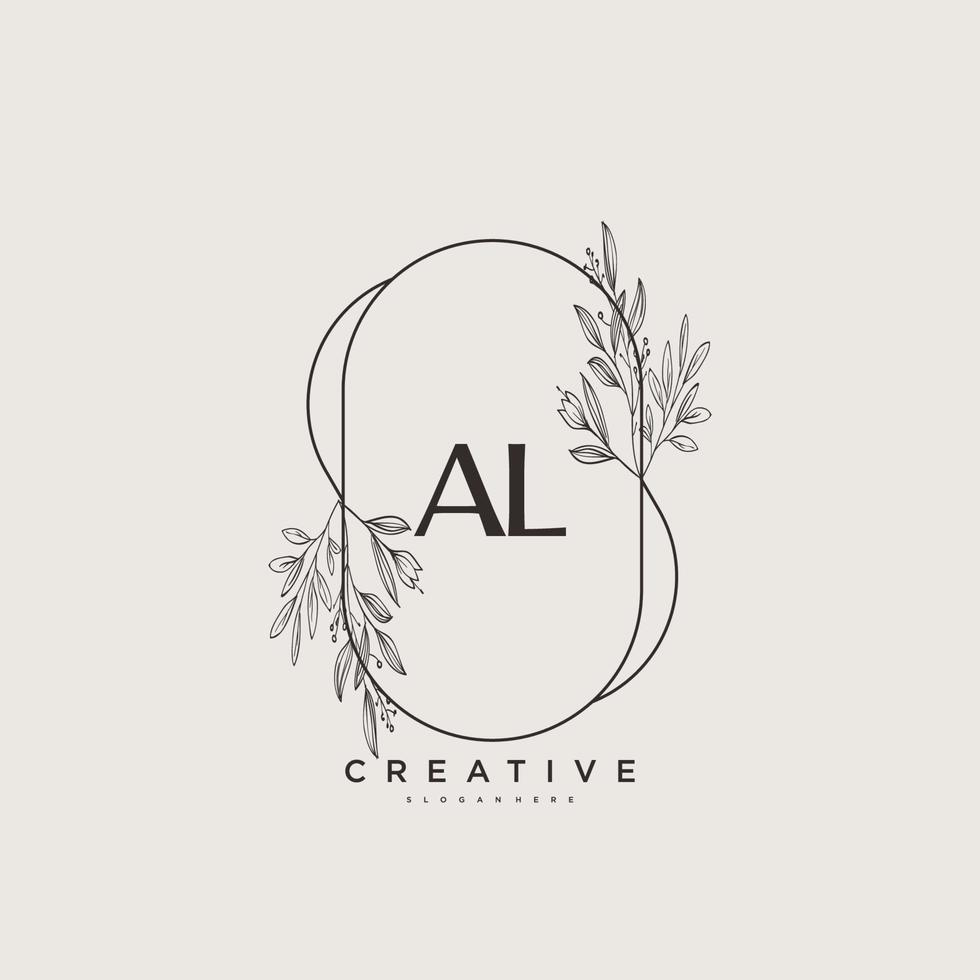 al skönhet vektor första logotyp konst, handstil logotyp av första signatur, bröllop, mode, smycken, boutique, blommig och botanisk med kreativ mall för några företag eller företag.