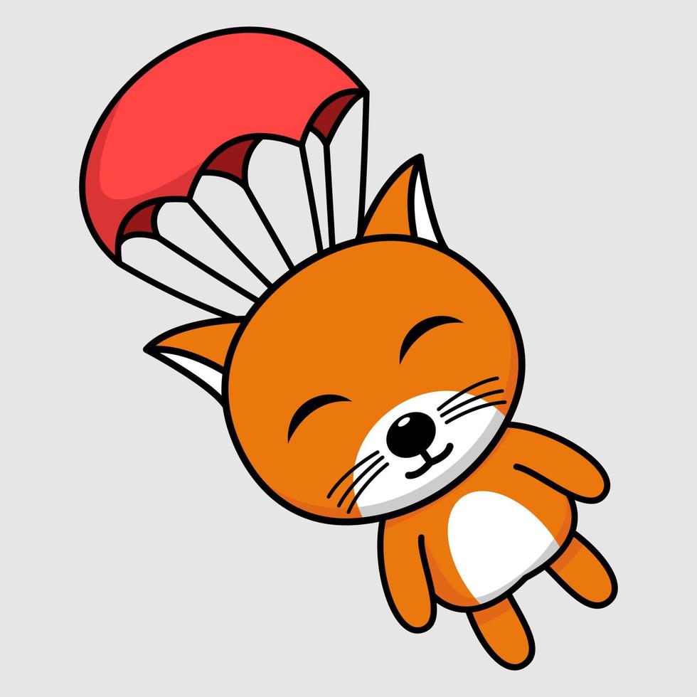 söt orange katt karaktär premie vektor illustration