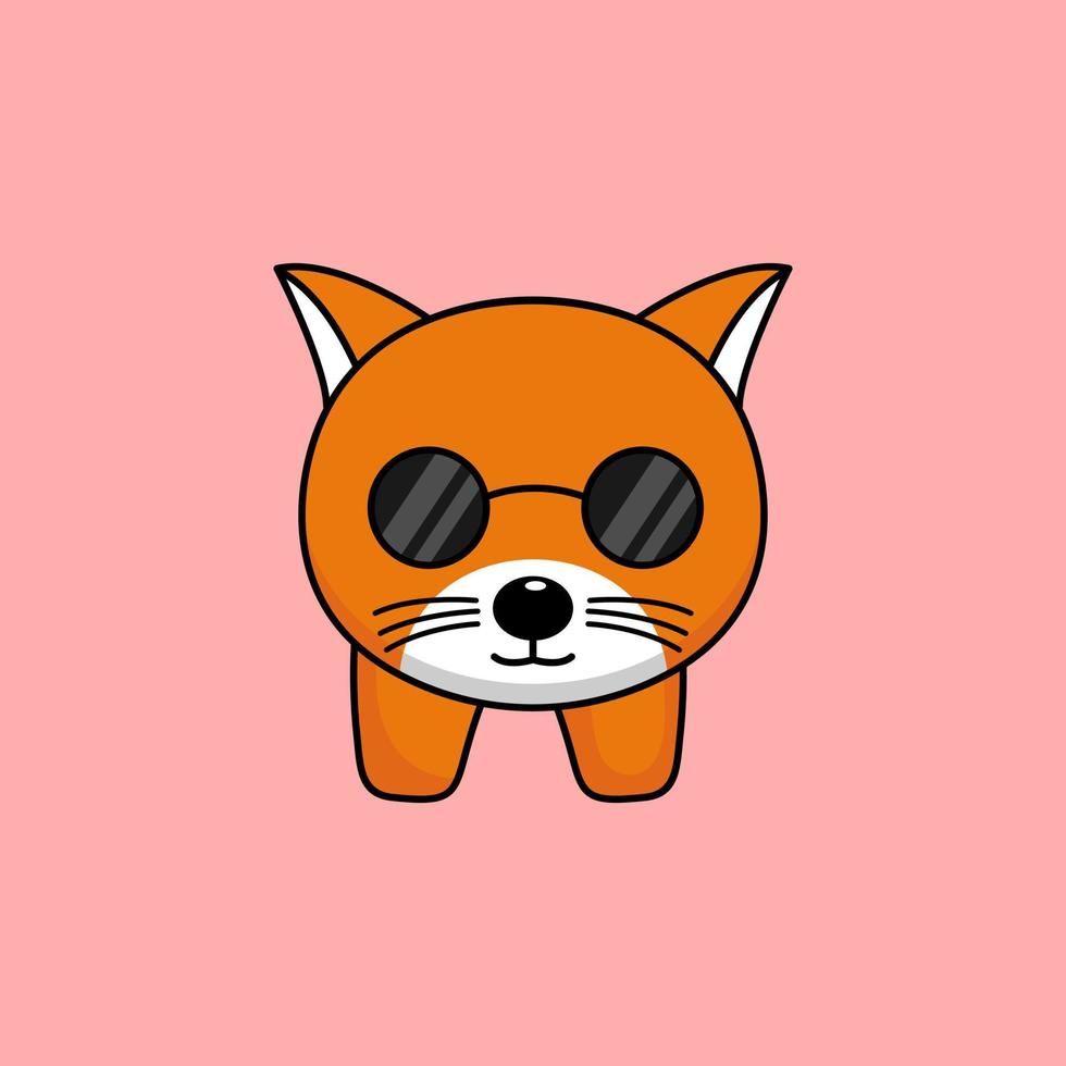 Premium-Vektorillustration des niedlichen orangefarbenen Katzencharakters vektor
