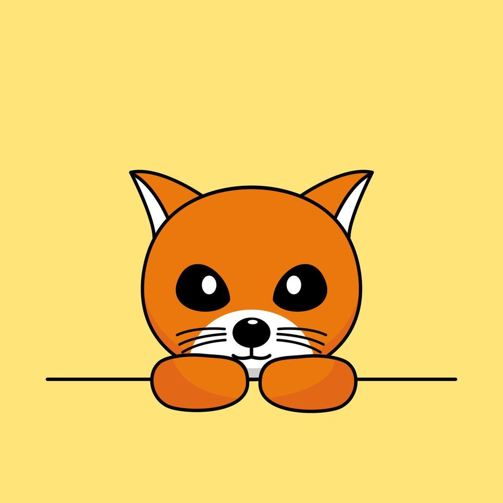 Premium-Vektorillustration des niedlichen orangefarbenen Katzencharakters vektor
