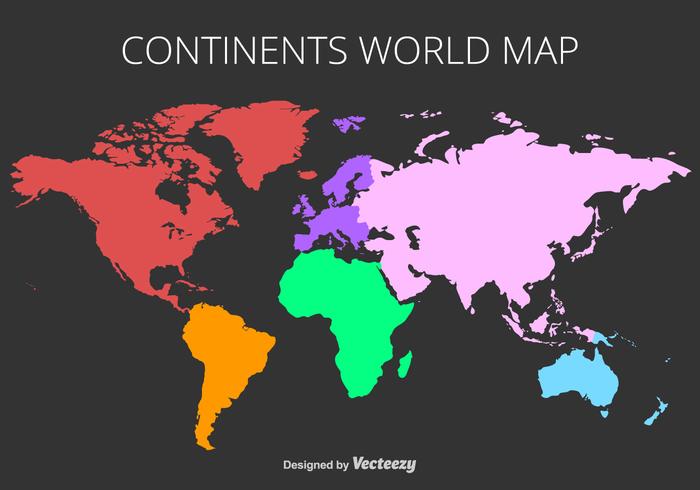 Vektor färgrik världskarta