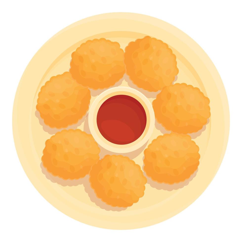ketchup krokette symbol cartoon vektor. frittiertes Gericht vektor
