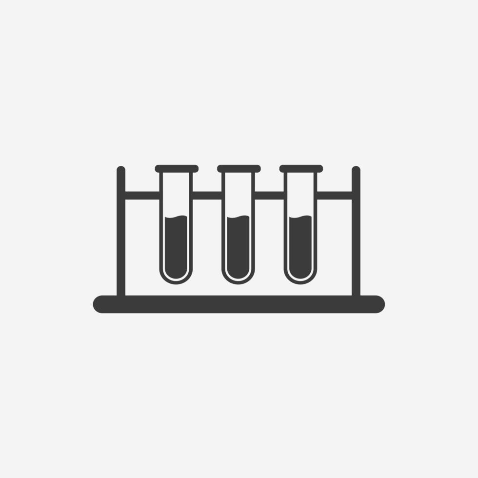 Laborröhrchen, Test, medizinischer Symbolvektor isoliertes Symbolzeichen vektor