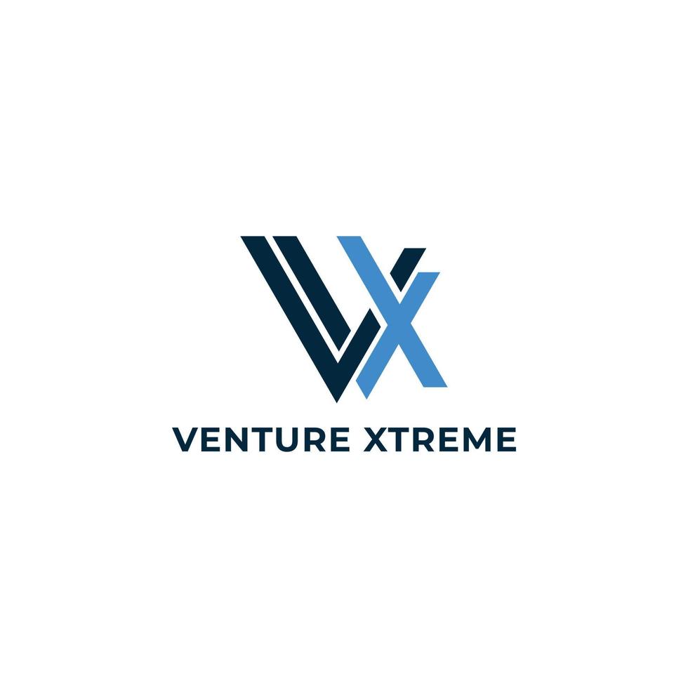 abstrakter Anfangsbuchstabe vx oder xv Logo in blauer Farbe isoliert auf weißem Hintergrund angewendet für Sport Business Logo auch geeignet für die Marken oder Unternehmen haben den Anfangsnamen xv oder vx. vektor