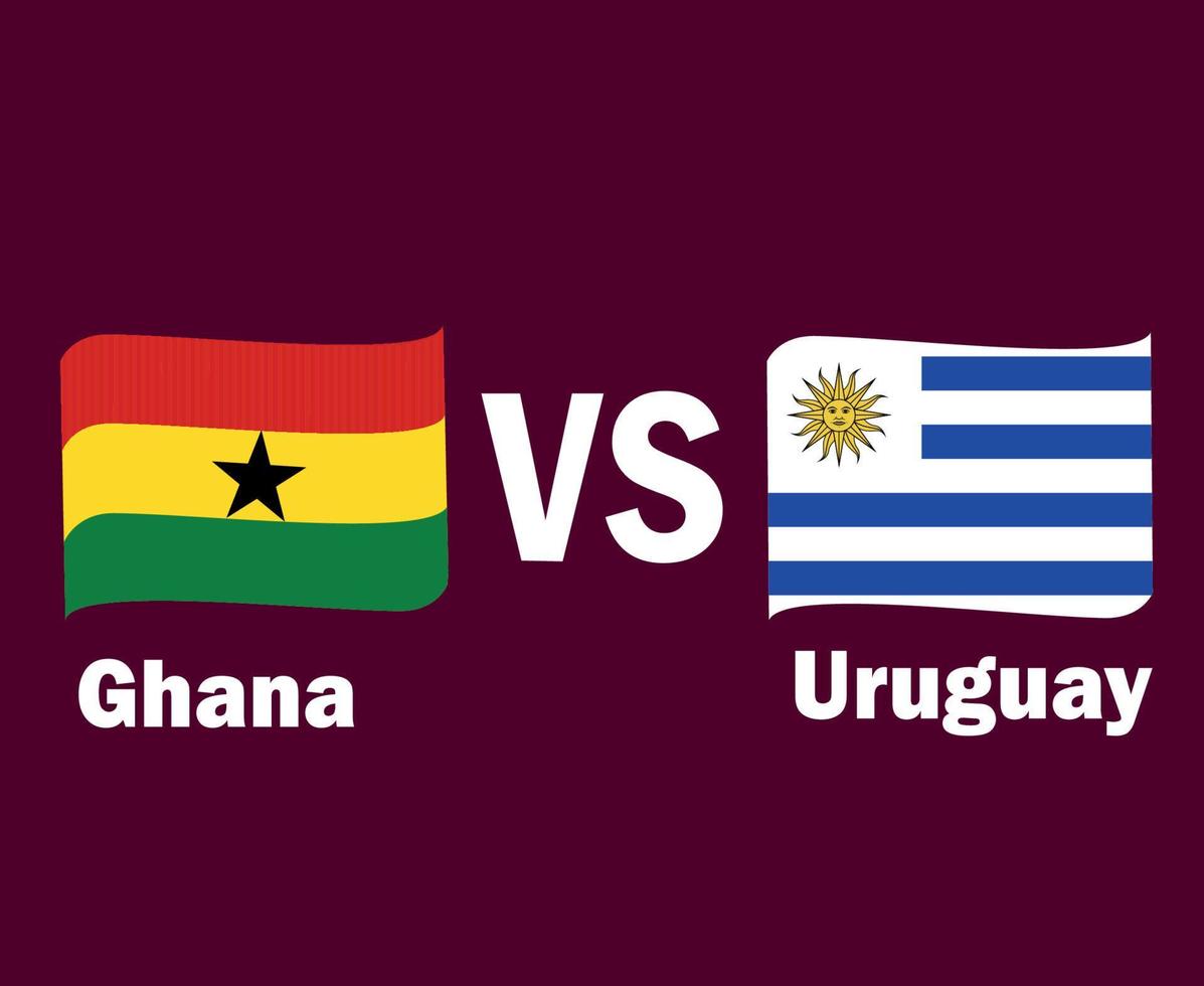 ghana och uruguay flagga band med namn symbol design latin Amerika och afrika fotboll slutlig vektor latin amerikan och afrikansk länder fotboll lag illustration