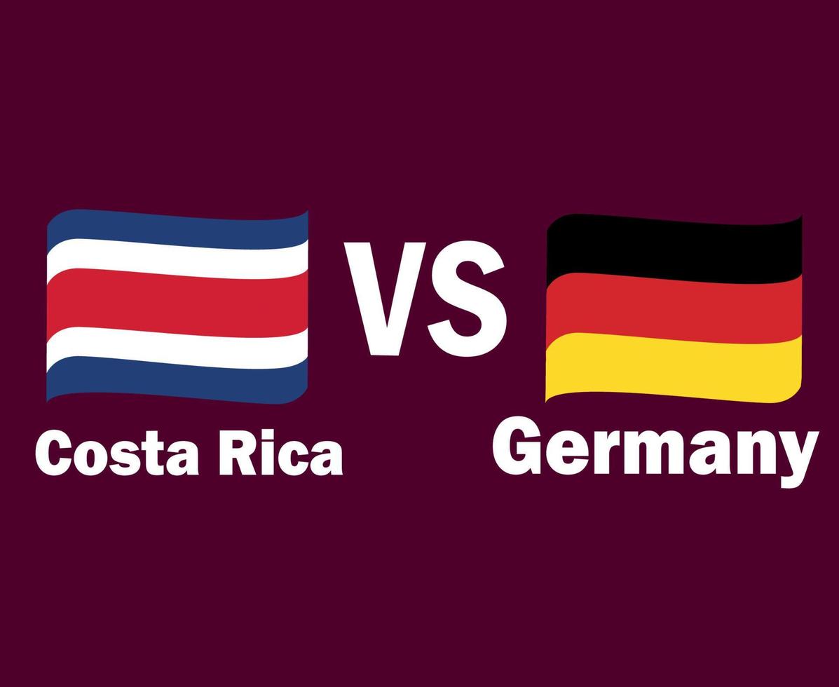 costa rica och Tyskland flagga band med namn symbol design norr Amerika och Europa fotboll slutlig vektor norr amerikan och europeisk länder fotboll lag illustration