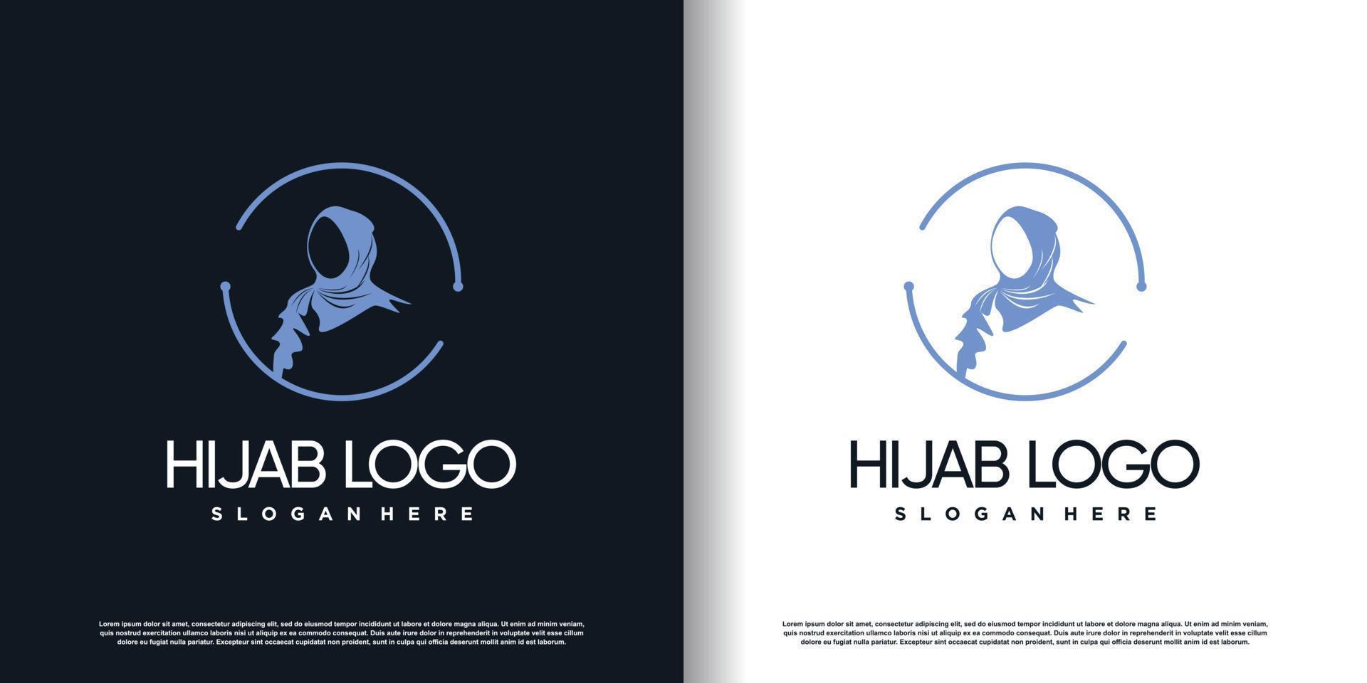 Hijab-Logo mit kreativem Stilkonzept Premium-Vektor vektor