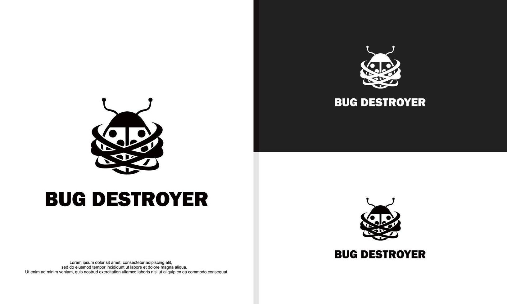 Logo-Illustration Vektorgrafik des Tech-Bug-Zerstörers für Tech-Unternehmen vektor