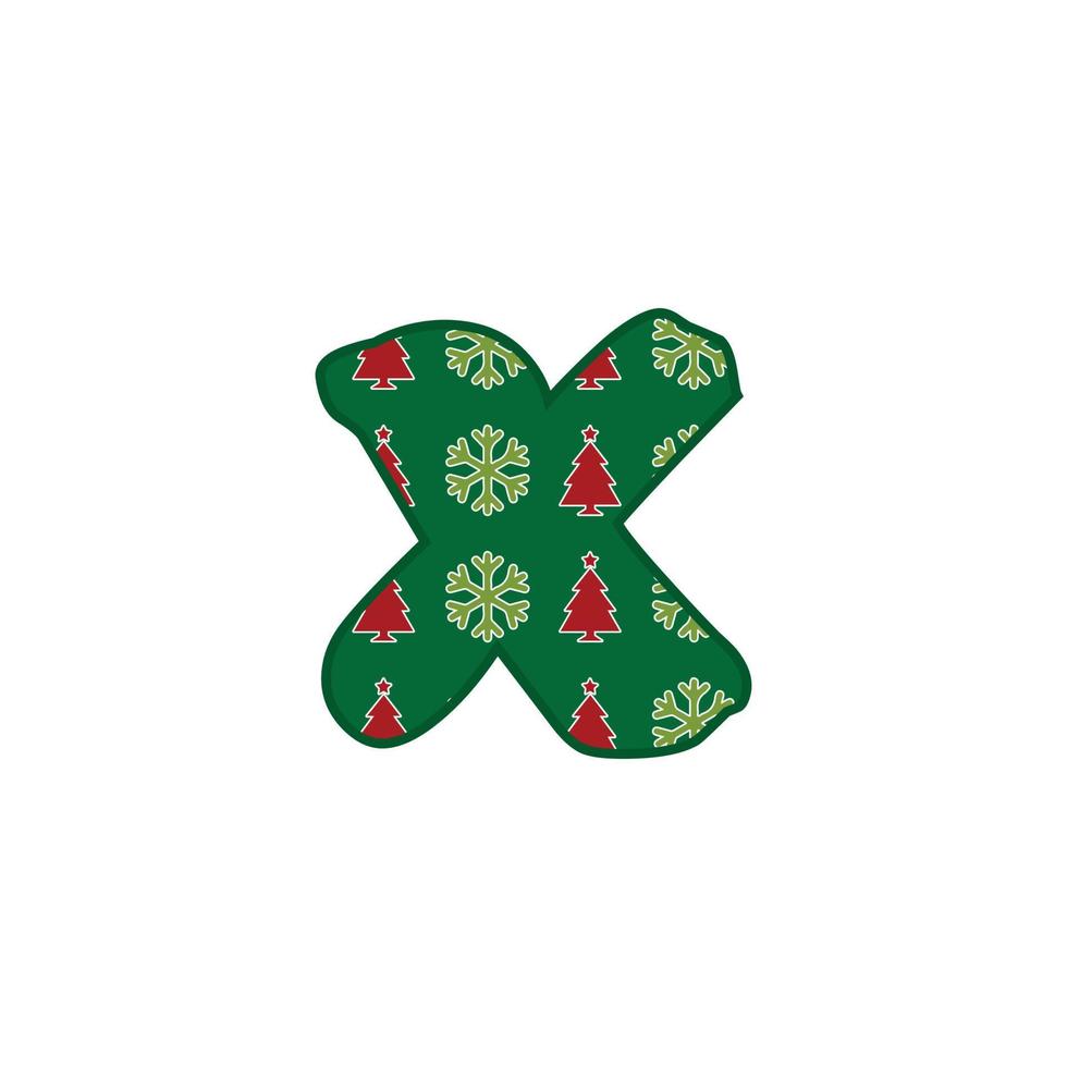 första jul brev x logotyp mönster. den kommer vara lämplig för som företag eller varumärke namn Start de där brev. vektor
