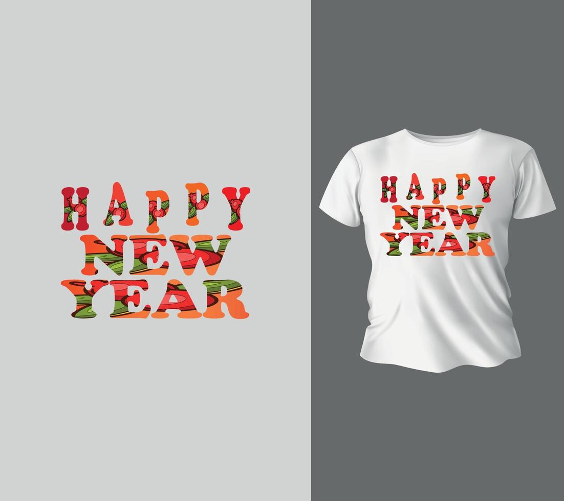 neujahr zitiert t-shirt-designs, neujahr handbeschriftung typografie vektorillustration. vektor
