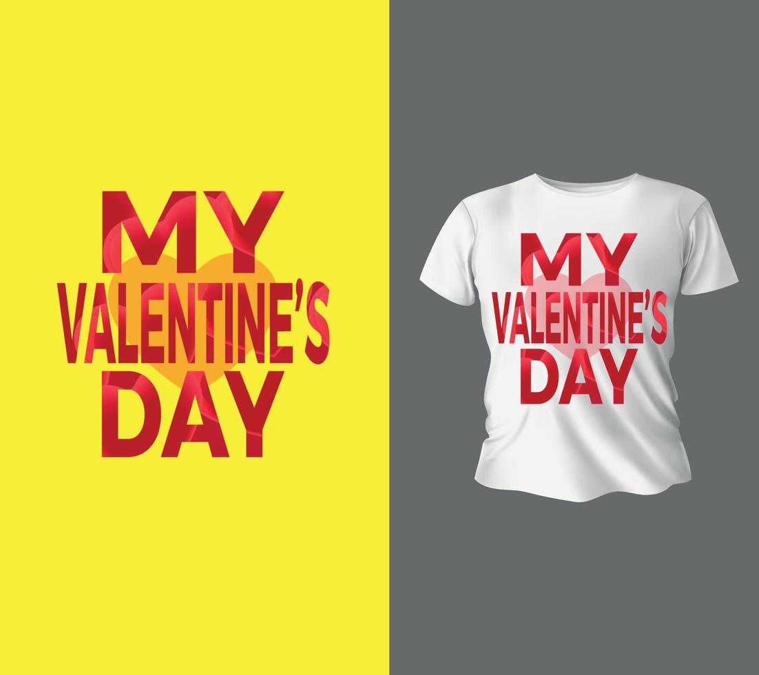 Happy Valentines Day Typografie mit handgeschriebenem Kalligraphietext, Vektorillustration, T-Shirt-Design. vektor