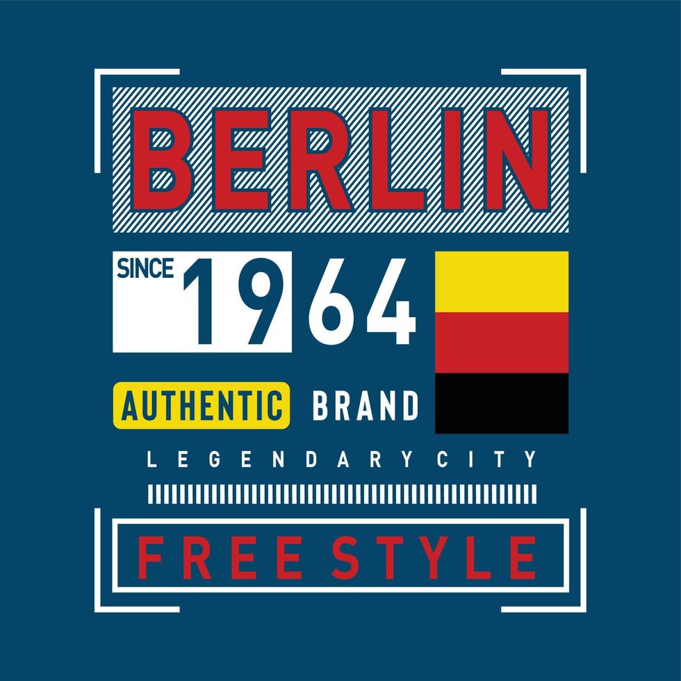 Berlin-Typografie-Design-T-Shirt, Vektorillustration vektor