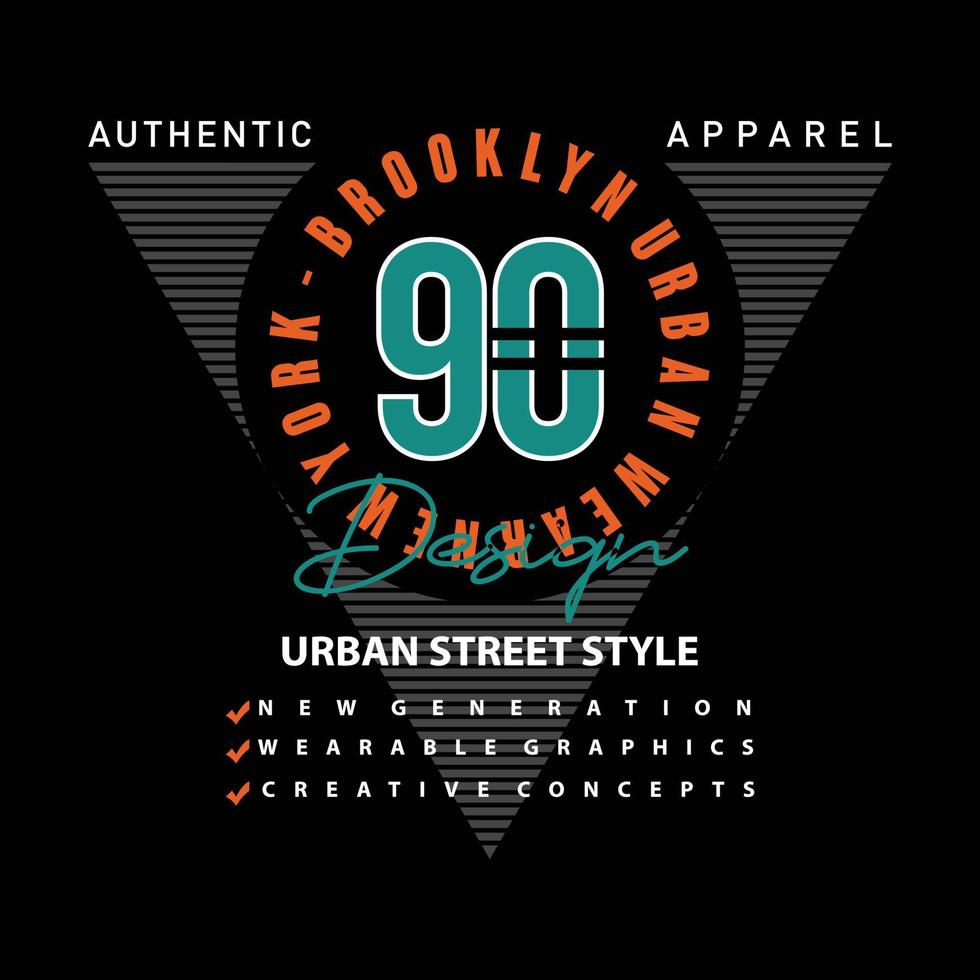 brooklyn städtisches t-shirt und kleiderdesign vektor